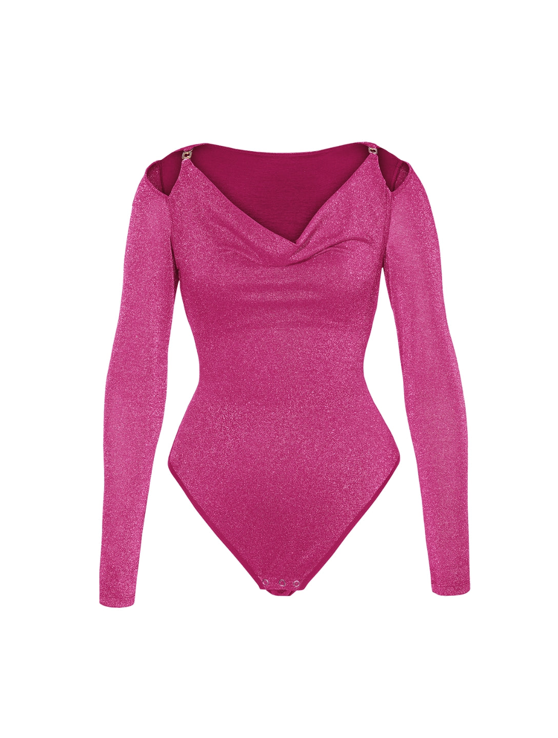 Glitter Long Sleeve Thong Bodysuit