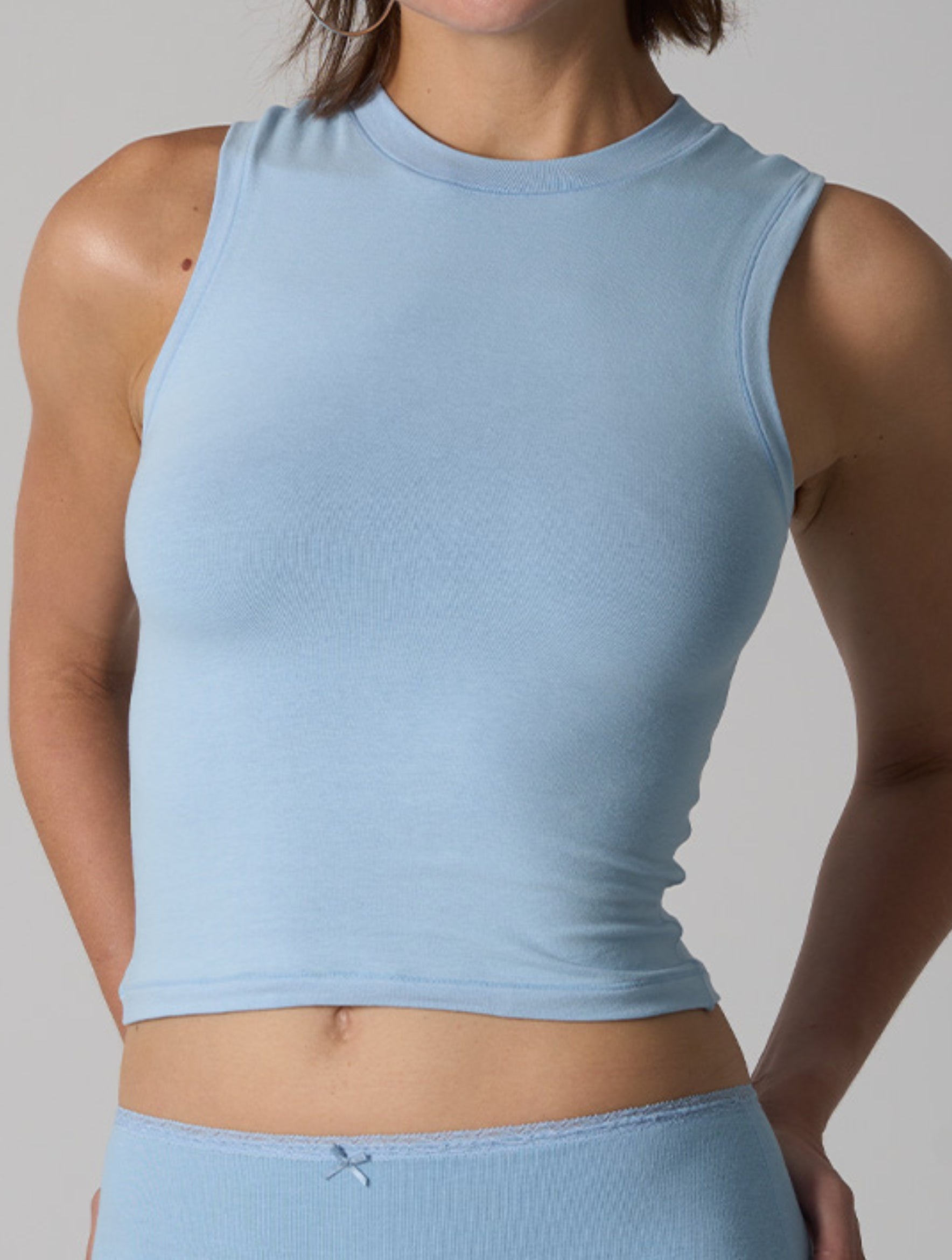 Cotton High Neck Top